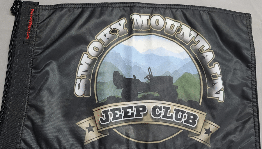 smoky mountain jeep club flag available in several color options