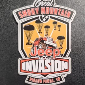 jeep invasion wooden 3d logo magnet