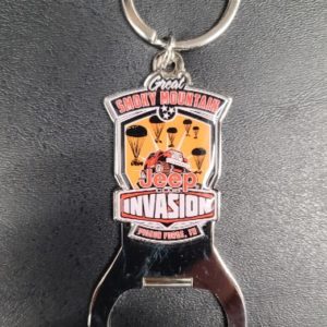 jeep invasion logo keychain with bottle opener