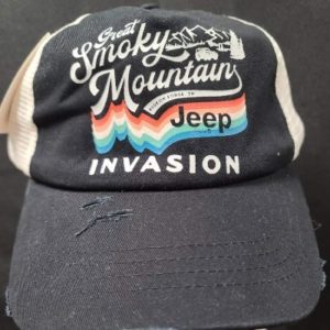 Jeep® Invasion Trucker Ladies Ponytail Hat front tail sweep design